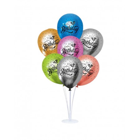 Happy Birthday Balon Standı "Krom"